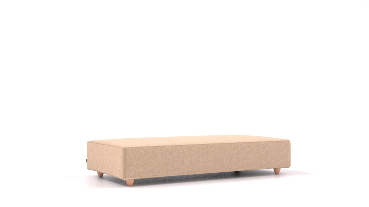 Cascais L, Sofa-Modul von FEYDOM im Stoff Velare ET-99 Latte, helle Füße