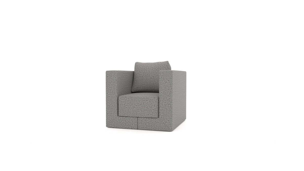 Sessel Q6, Rückenlehne von FEYDOM im Stoff Hygge HG-92 Medium Grey