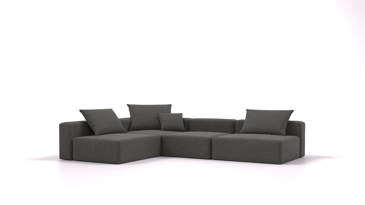 Bard L, modulares Sofa von FEYDOM im Stoff Mollia FF-12 Dark Grey