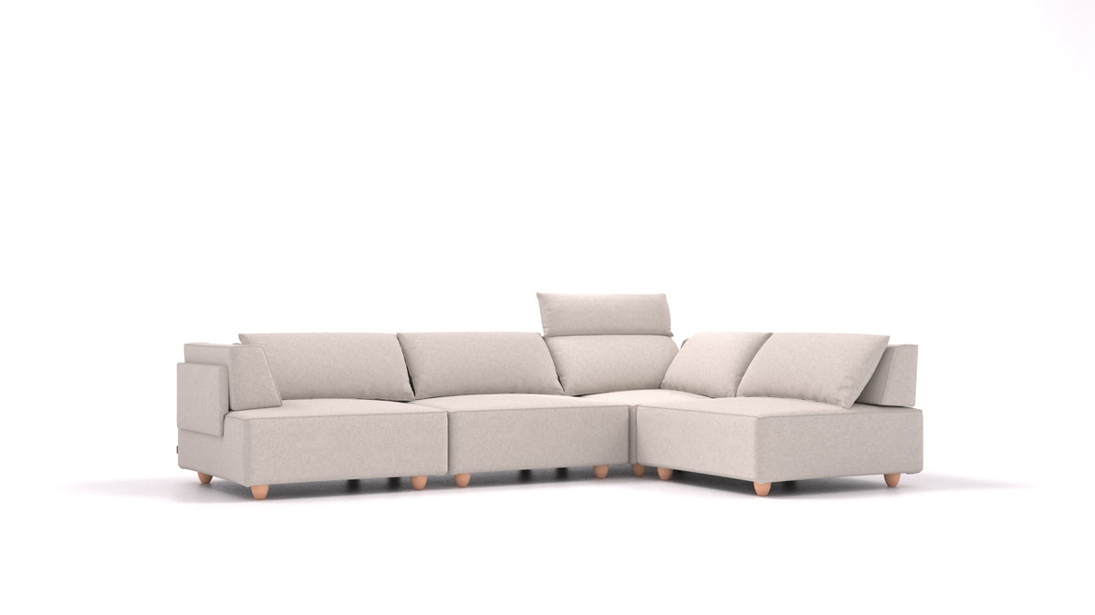 CasCais C, modulares Sofa von FEYDOM im Stoff Icon IC-02 Natur, helle Füße