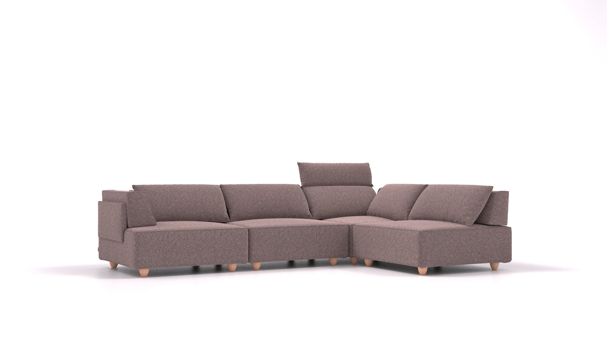 CasCais C, modulares Sofa von FEYDOM im Stoff Icon IC-69 Marmo, helle Füße