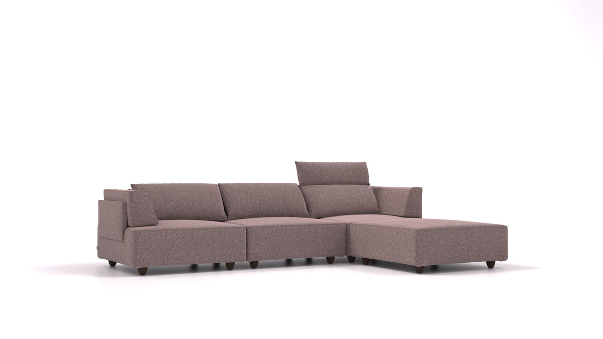 CasCais CS, modulares Sofa von FEYDOM im Stoff Icon IC-69 Marmo, dunkle Füße