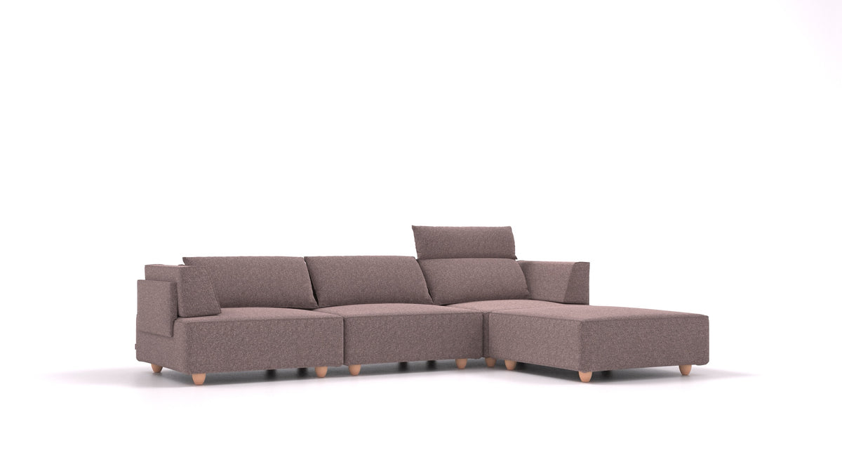 CasCais CS, modulares Sofa von FEYDOM im Stoff Icon IC-69 Marmo, helle Füße