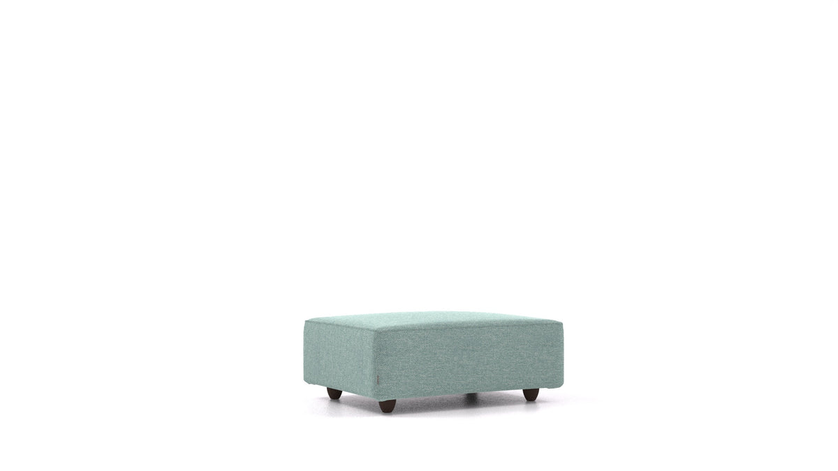 Cascais F, Sofa-Modul von FEYDOM im Stoff Alure DE-75 Pastel Blue, dunkle Füße