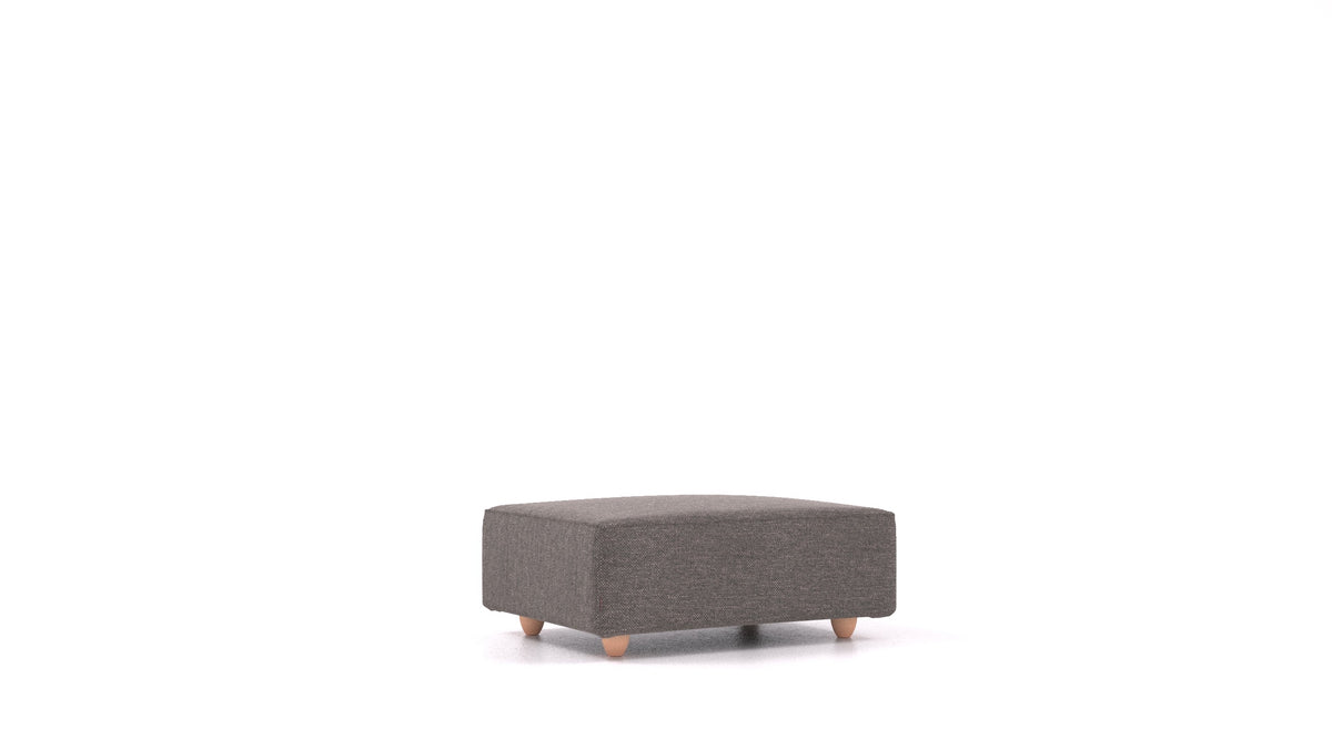 Cascais F, Sofa-Modul von FEYDOM im Stoff Alure DE-92 Middle Grey, helle Füße