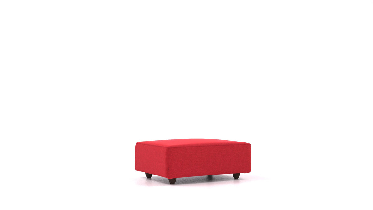 Cascais F, Sofa-Modul von FEYDOM im Stoff Velare ET-11 Red, dunkle Füße