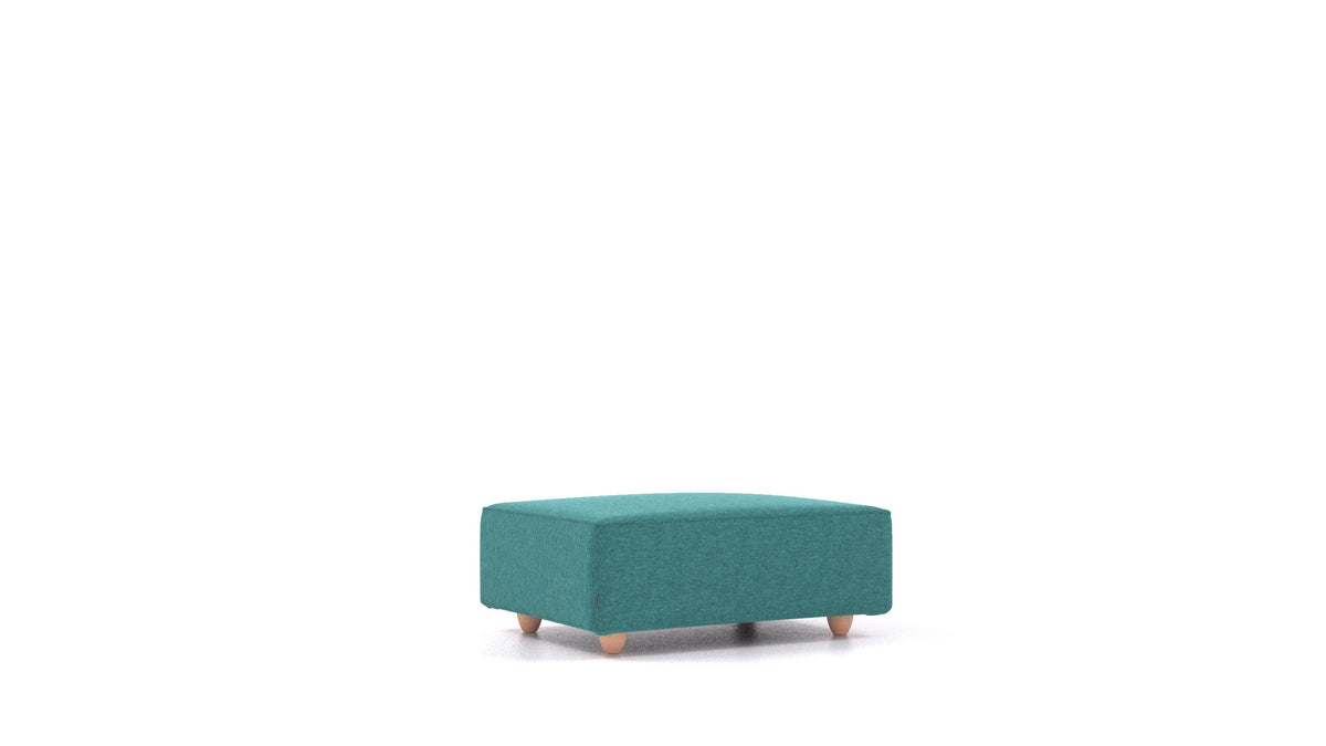 Cascais F, Sofa-Modul von FEYDOM im Stoff Velare ET-16 Turquoise, helle Füße