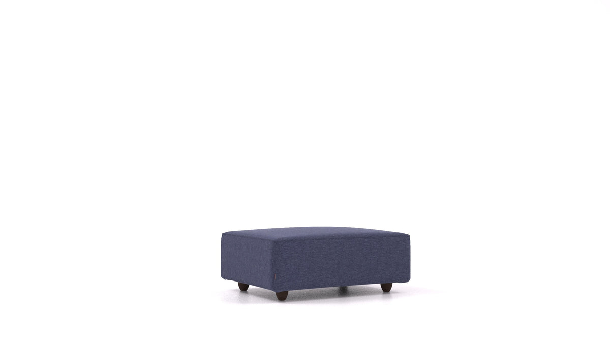 Cascais F, Sofa-Modul von FEYDOM im Stoff Velare ET-80 Noble Blue, dunkle Füße