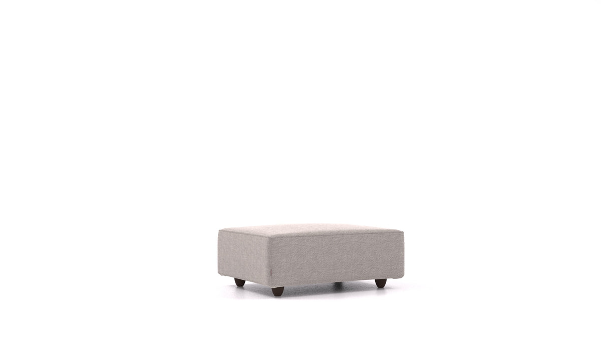 Cascais F, Sofa-Modul von FEYDOM im Stoff Phoenix FE-84 Middle Grey, dunkle Füße