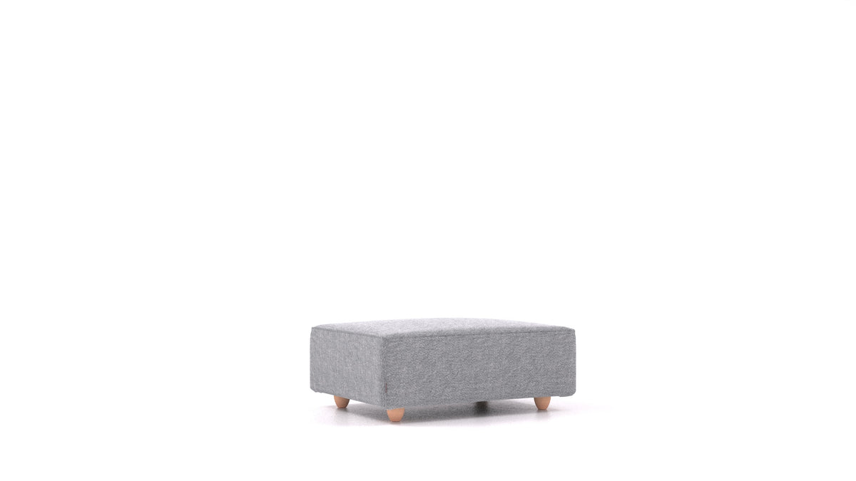 Cascais F, Sofa-Modul von FEYDOM im Stoff Phoenix FE-92 Dark Grey, helle Füße