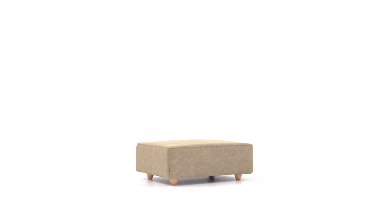 Cascais F, Sofa-Modul von FEYDOM im Stoff Mollia FF-13 Cappuccino, helle Füße
