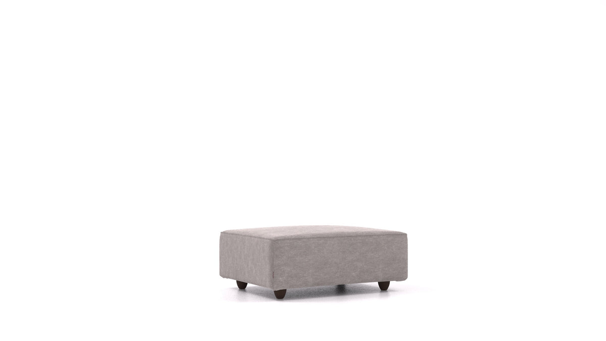 Cascais F, Sofa-Modul von FEYDOM im Stoff Mollia FF-14 Middle Grey, dunkle Füße