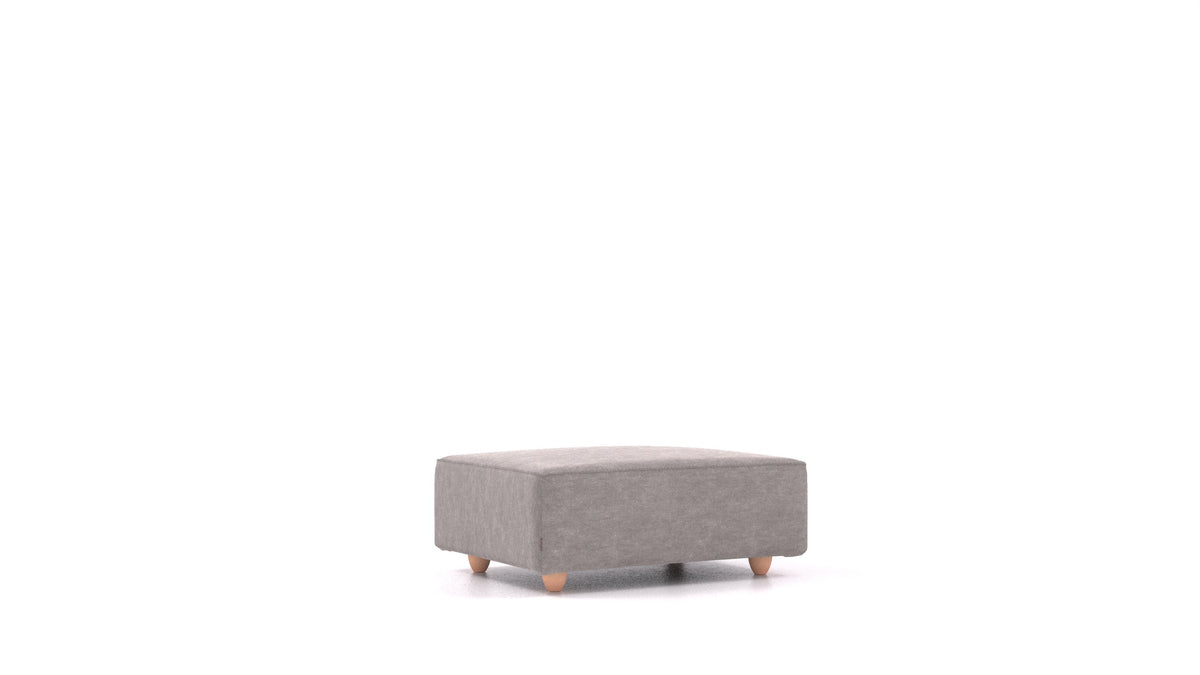 Cascais F, Sofa-Modul von FEYDOM im Stoff Mollia FF-14 Middle Grey, helle Füße