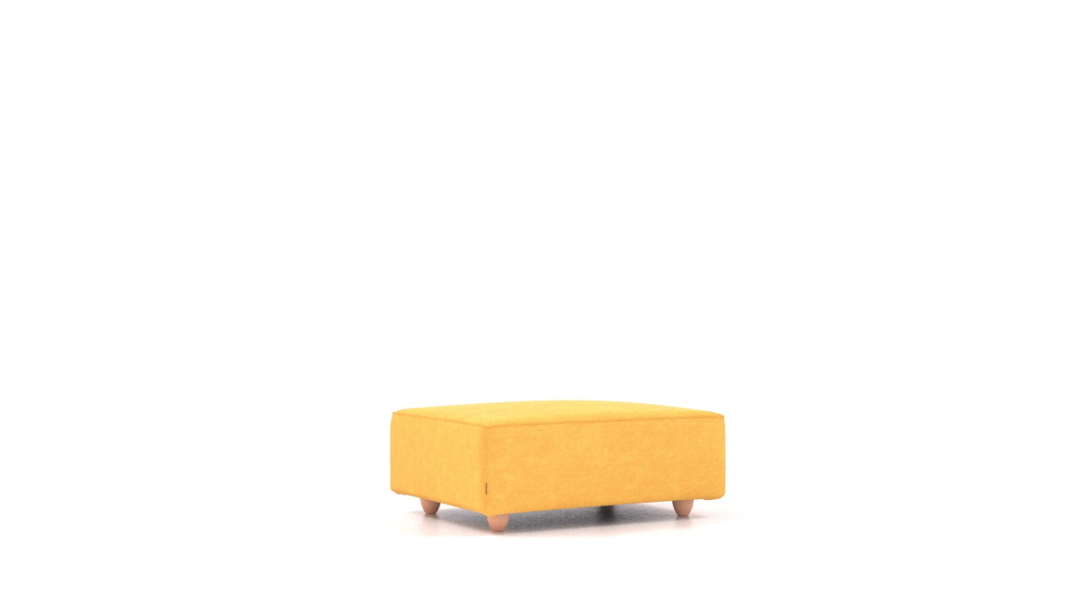 Cascais F, Sofa-Modul von FEYDOM im Stoff Mollia FF-16 Yellow, helle Füße