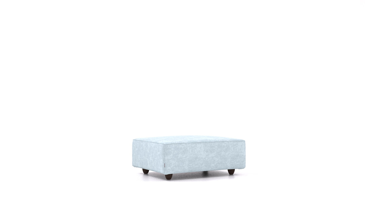 Cascais F, Sofa-Modul von FEYDOM im Stoff Mollia FF-19 Pastel Blue, dunkle Füße