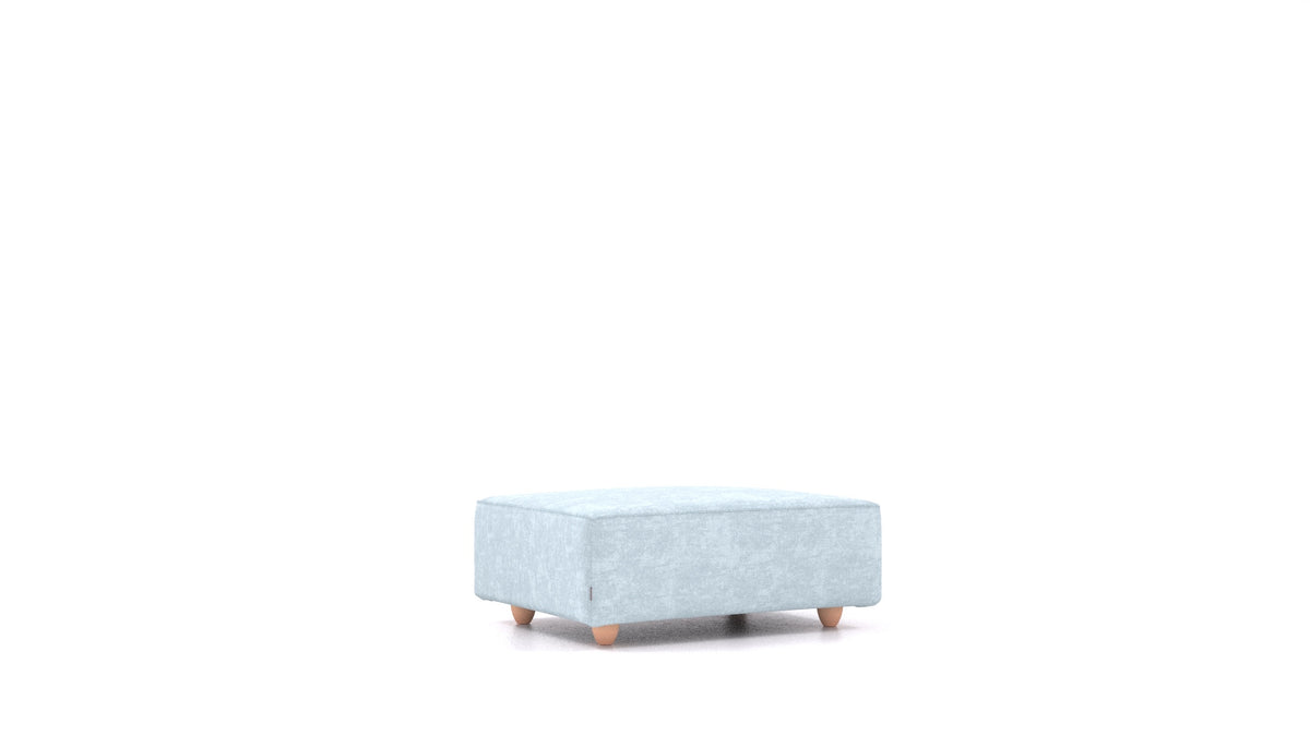 Cascais F, Sofa-Modul von FEYDOM im Stoff Mollia FF-19 Pastel Blue, helle Füße
