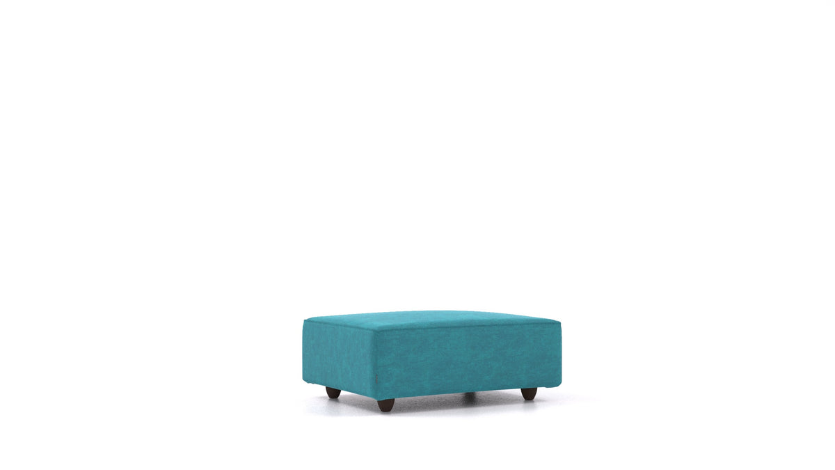 Cascais F, Sofa-Modul von FEYDOM im Stoff Mollia FF-20 Turquoise, dunkle Füße