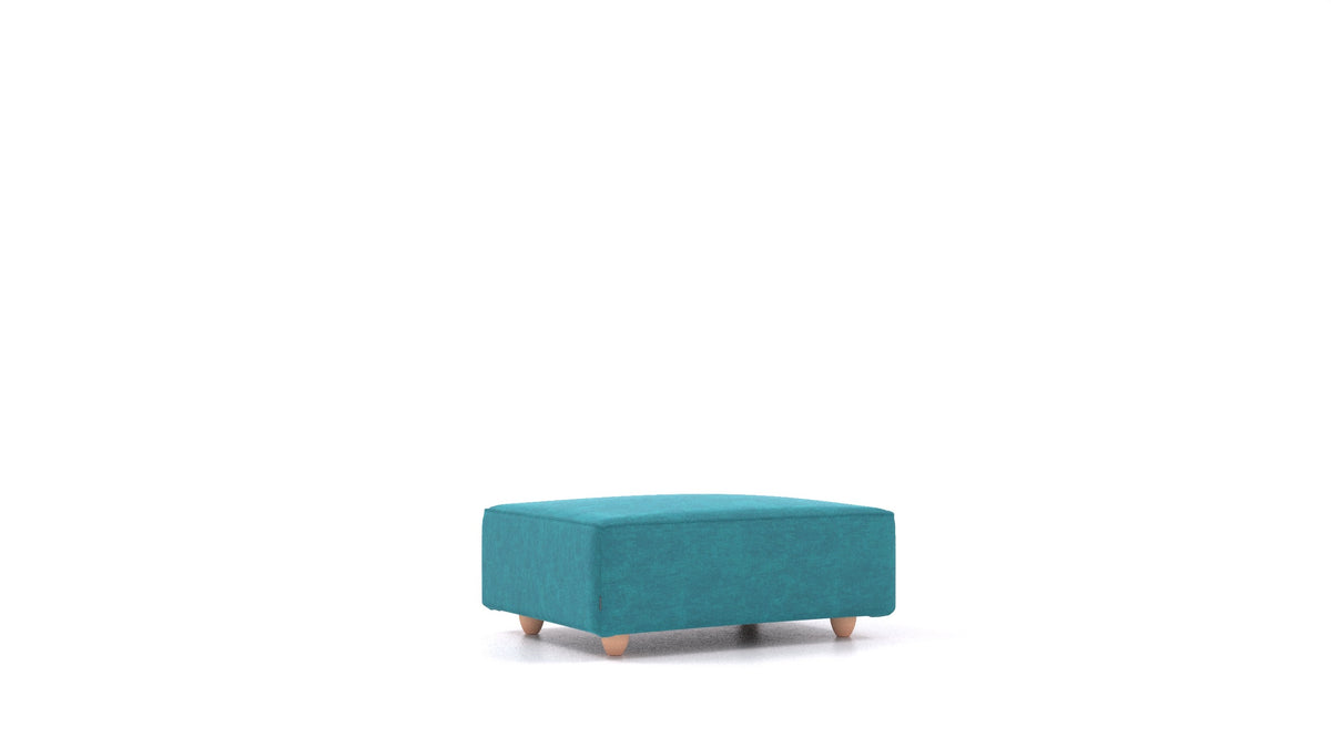 Cascais F, Sofa-Modul von FEYDOM im Stoff Mollia FF-20 Turquoise, helle Füße