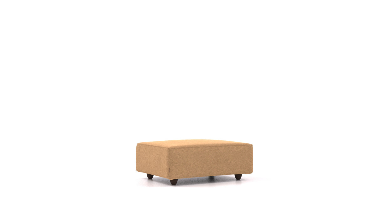 Cascais F, Sofa-Modul von FEYDOM im Stoff Icon IC-45 Antic Gold, dunkle Füße