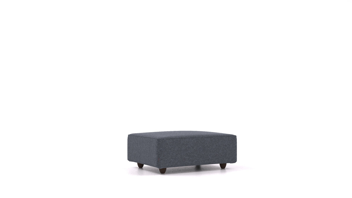 Cascais F, Sofa-Modul von FEYDOM im Stoff Icon IC-79 Deep Blue, dunkle Füße