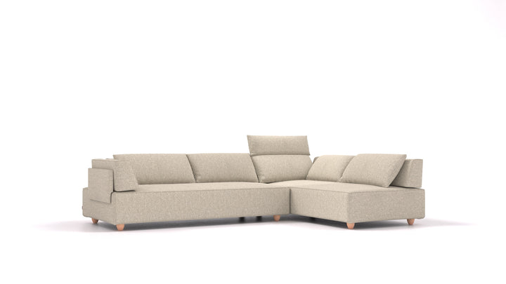 CasCais G, modulares Sofa von FEYDOM im Stoff Alure DE-09 Natur, helle Füße