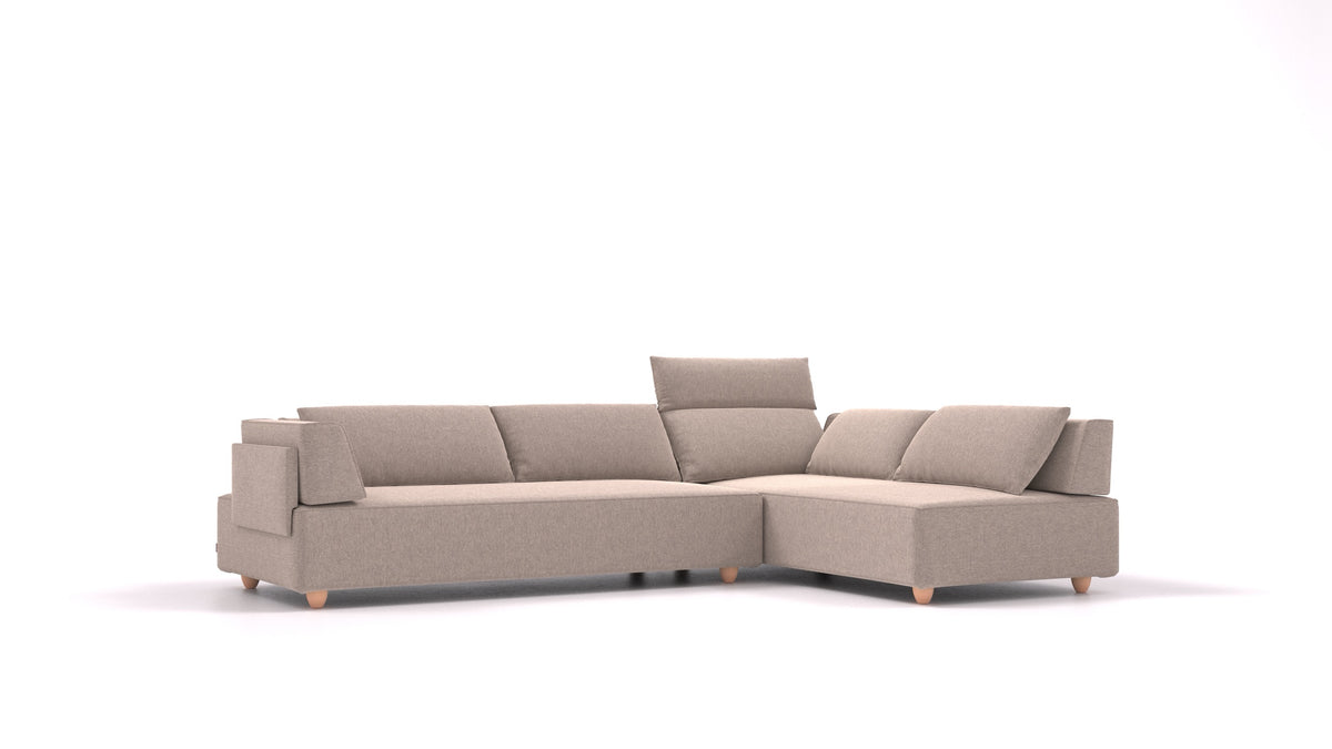 CasCais G, modulares Sofa von FEYDOM im Stoff Velare ET-15 Light Grey, helle Füße