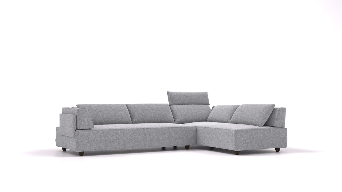CasCais G, modulares Sofa von FEYDOM im Stoff Phoenix FE-92 Dark Grey, dunkle Füße