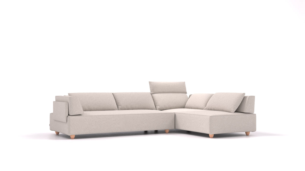 CasCais G, modulares Sofa von FEYDOM im Stoff Icon IC-02 Natur, helle Füße