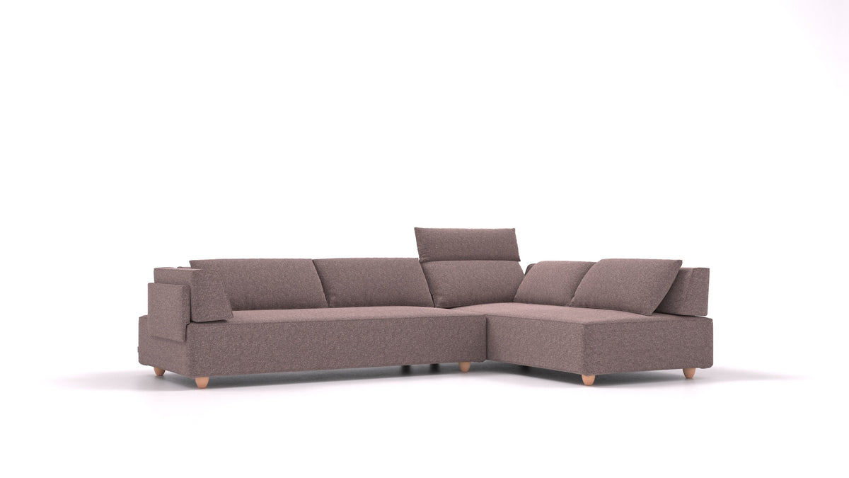 CasCais G, modulares Sofa von FEYDOM im Stoff Icon IC-69 Marmo, helle Füße