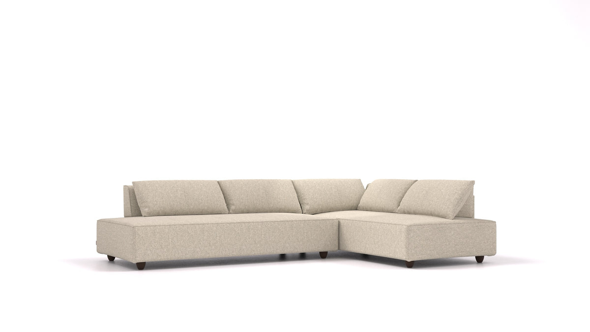 CasCais GS, modulares Sofa von FEYDOM im Stoff Alure DE-09 Natur, dunkle Füße