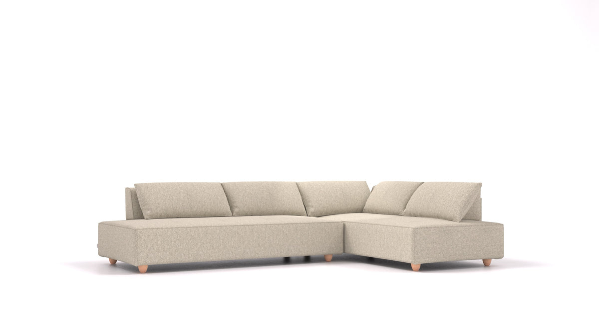 CasCais GS, modulares Sofa von FEYDOM im Stoff Alure DE-09 Natur, helle Füße