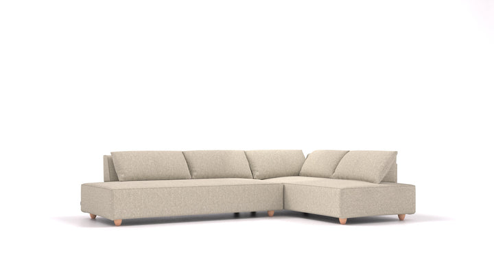 CasCais GS, modulares Sofa von FEYDOM im Stoff Alure DE-09 Natur, helle Füße