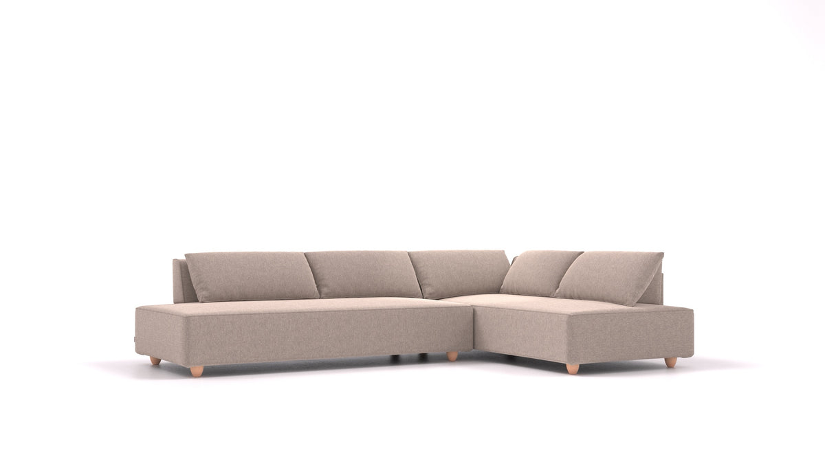 CasCais GS, modulares Sofa von FEYDOM im Stoff Velare ET-15 Light Grey, helle Füße