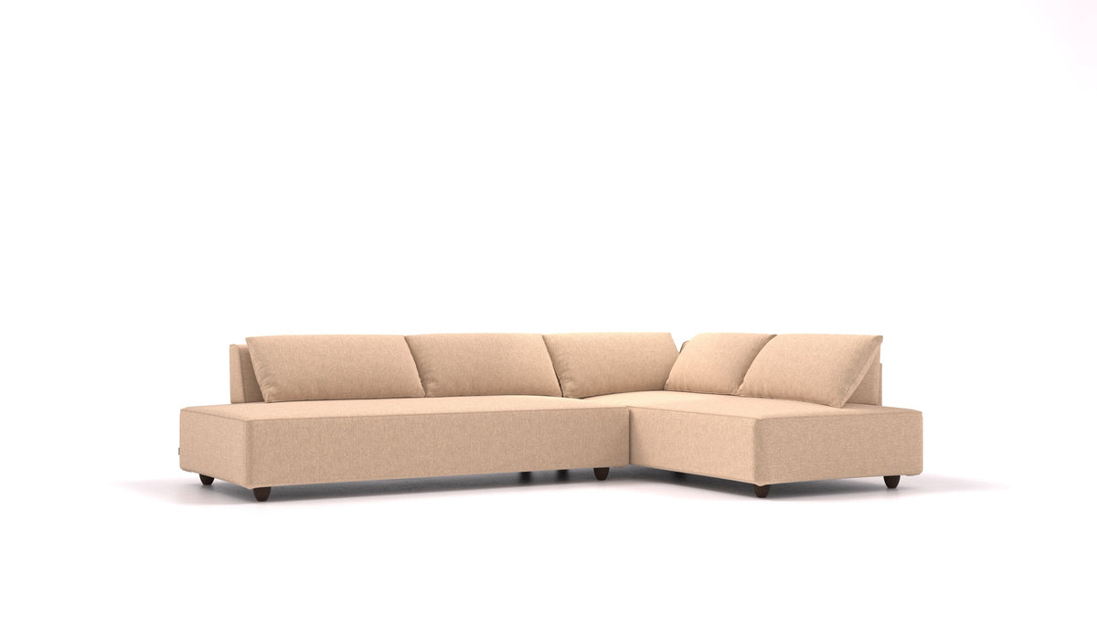 CasCais GS, modulares Sofa von FEYDOM im Stoff Velare ET-99 Latte, dunkle Füße