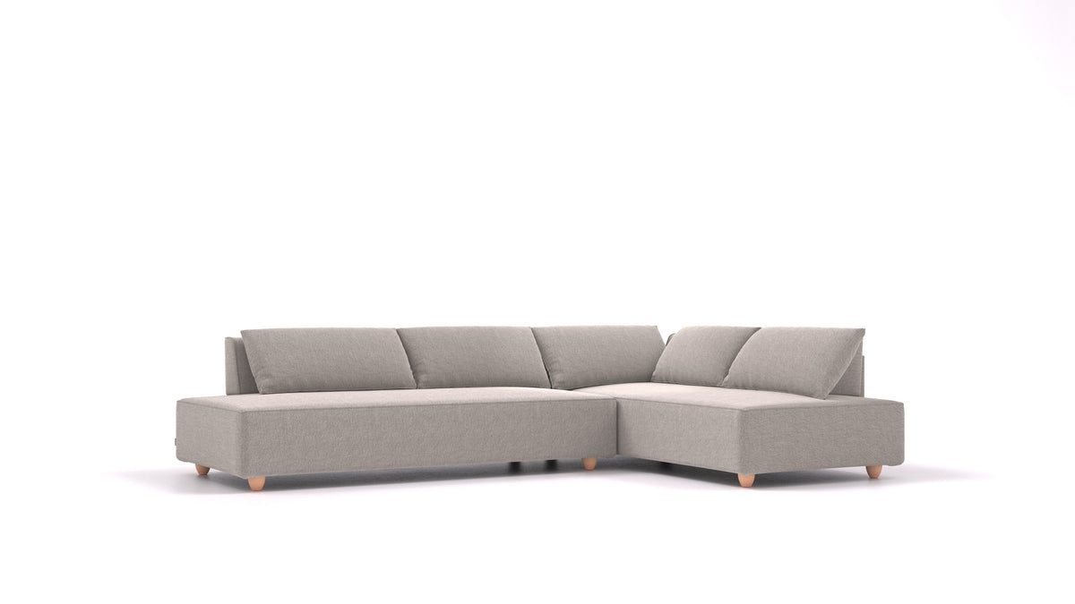 CasCais GS, modulares Sofa von FEYDOM im Stoff Phoenix FE-84 Middle Grey, helle Füße