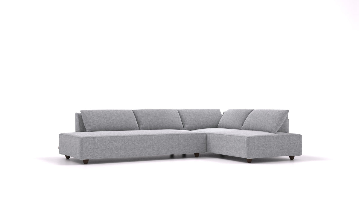 CasCais GS, modulares Sofa von FEYDOM im Stoff Phoenix FE-92 Dark Grey, dunkle Füße
