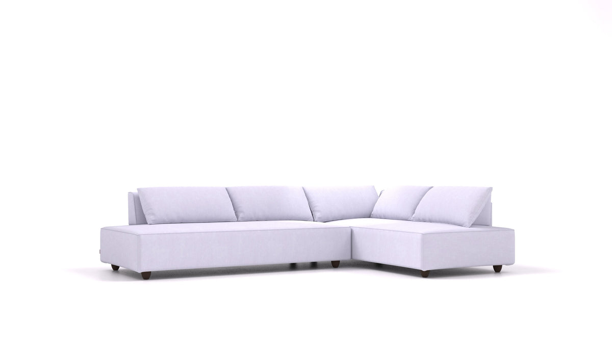 CasCais GS, modulares Sofa von FEYDOM im Stoff Mollia FF-17 Lavander, dunkle Füße