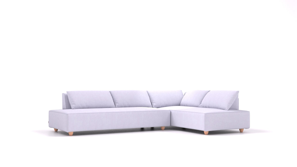 CasCais GS, modulares Sofa von FEYDOM im Stoff Mollia FF-17 Lavander, helle Füße