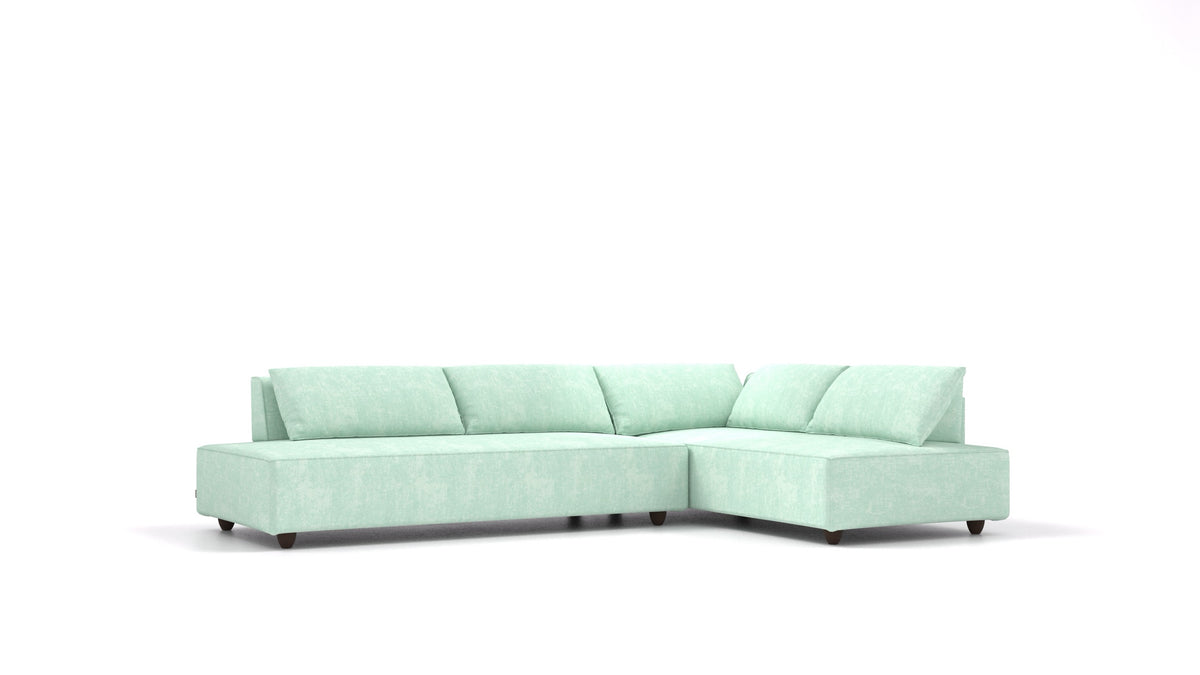 CasCais GS, modulares Sofa von FEYDOM im Stoff Mollia FF-18 Mint, dunkle Füße