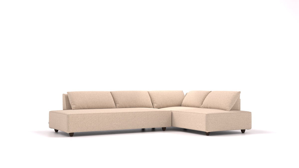 CasCais GS, modulares Sofa von FEYDOM im Stoff Icon IC-06 Cappuccino, dunkle Füße