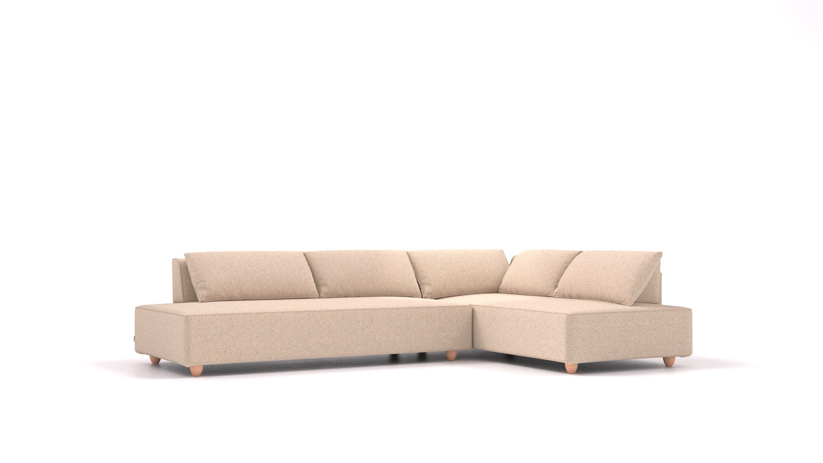 CasCais GS, modulares Sofa von FEYDOM im Stoff Icon IC-06 Cappuccino, helle Füße