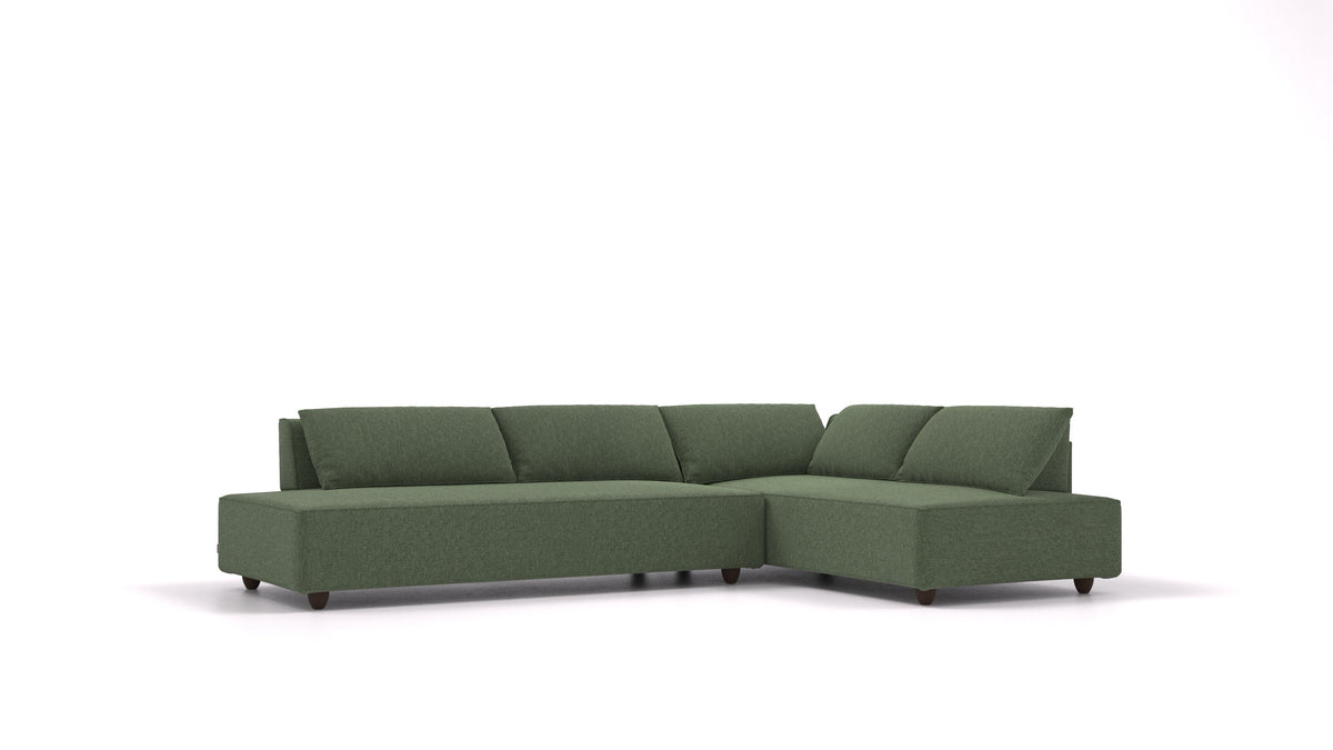 CasCais GS, modulares Sofa von FEYDOM im Stoff Icon IC-39 Forest, dunkle Füße