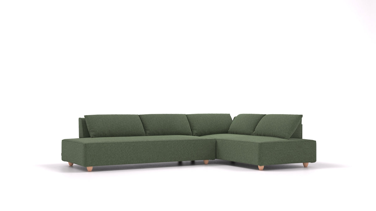 CasCais GS, modulares Sofa von FEYDOM im Stoff Icon IC-39 Forest, helle Füße