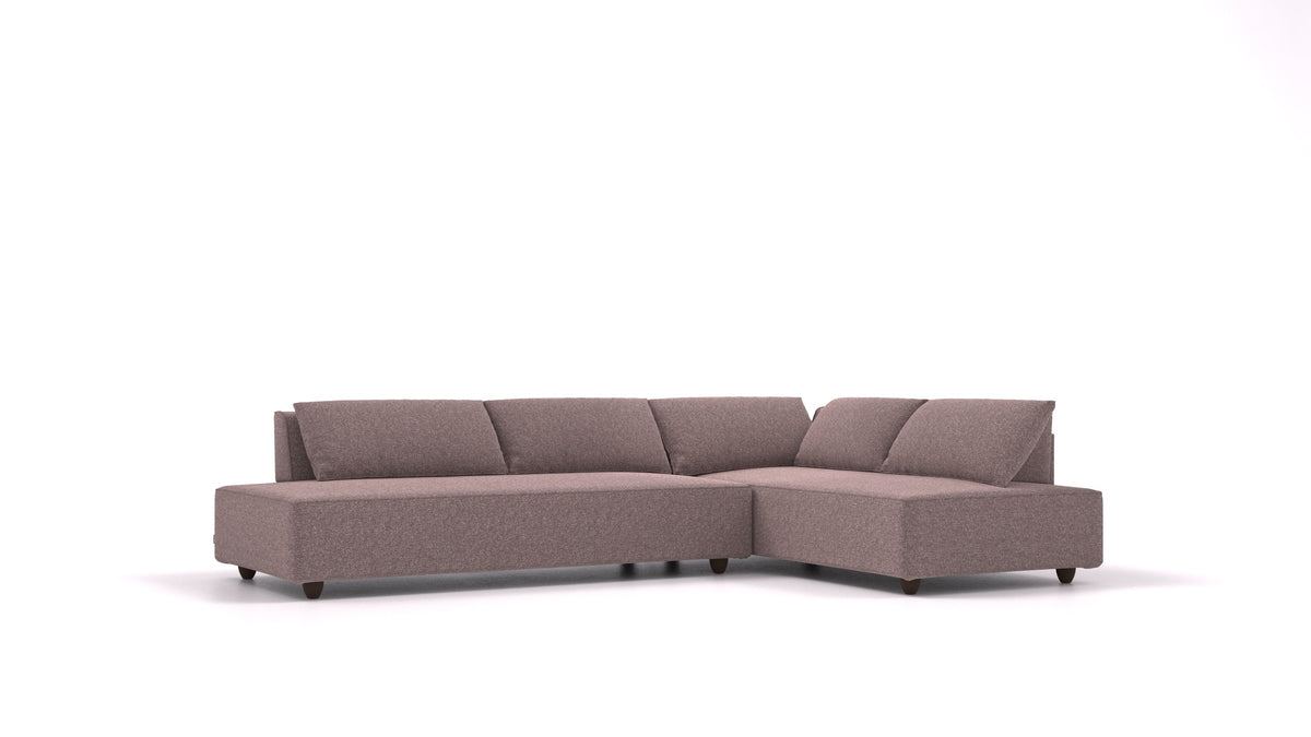 CasCais GS, modulares Sofa von FEYDOM im Stoff Icon IC-69 Marmo, dunkle Füße