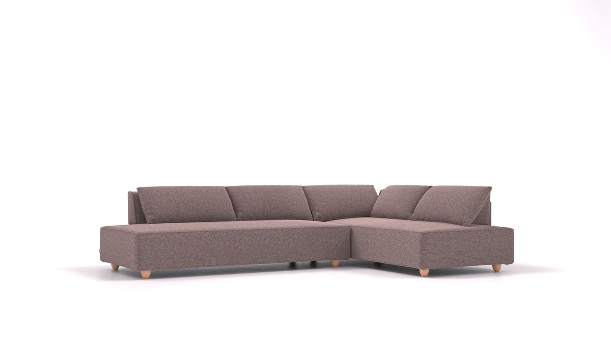 CasCais GS, modulares Sofa von FEYDOM im Stoff Icon IC-69 Marmo, helle Füße