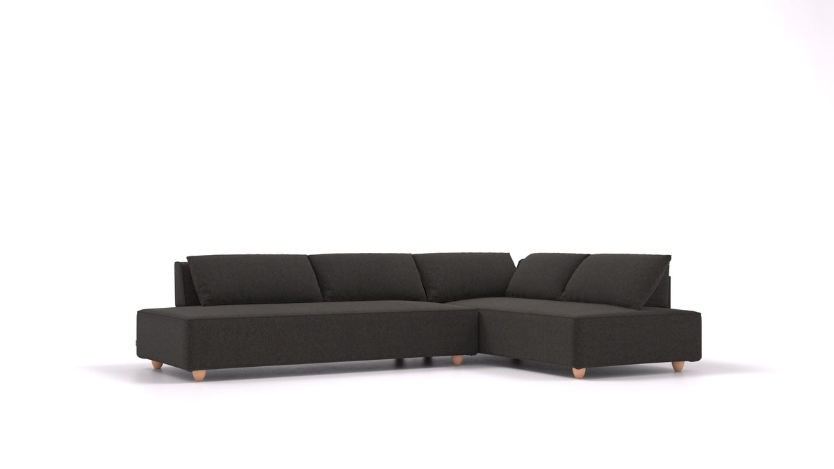 CasCais GS, modulares Sofa von FEYDOM im Stoff Icon IC-99 Umbra, helle Füße