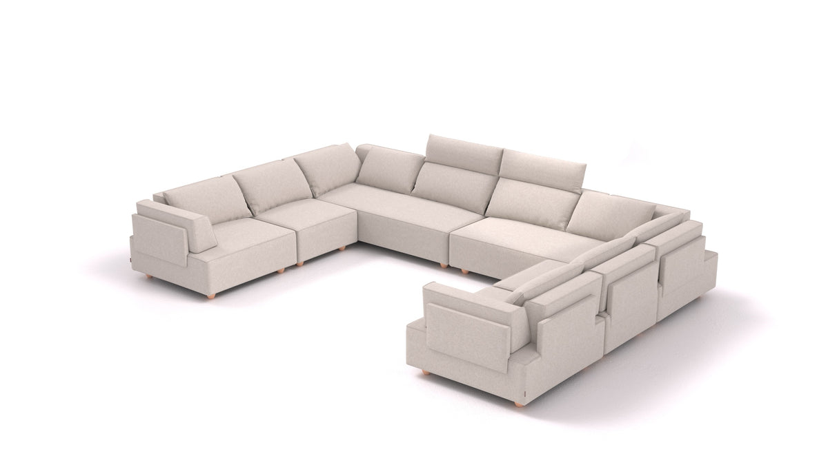 CasCais-ID, modulares Sofa von FEYDOM im Stoff Icon IC-02 Natur, helle Füße