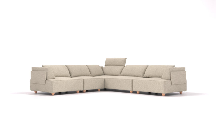 CasCais IDS, modulares Sofa von FEYDOM im Stoff Alure DE-09 Natur, helle Füße