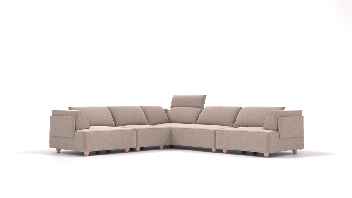 CasCais IDS, modulares Sofa von FEYDOM im Stoff Velare ET-15 Light Grey, helle Füße