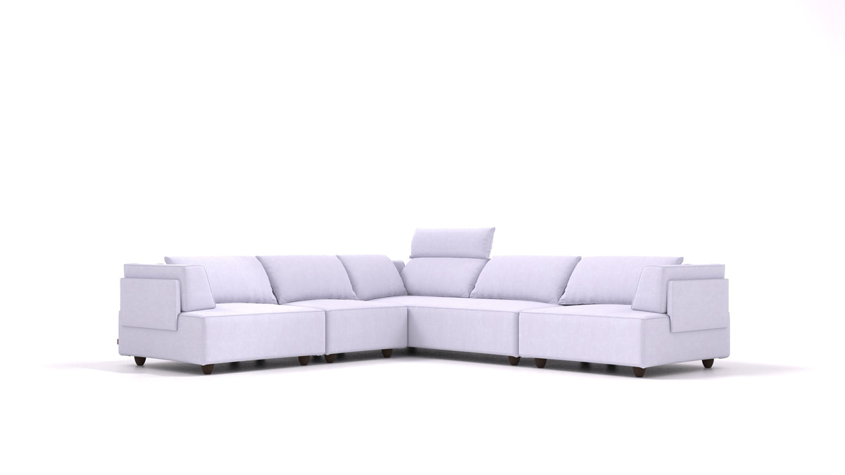 CasCais IDS, modulares Sofa von FEYDOM im Stoff Mollia FF-17 Lavander, dunkle Füße